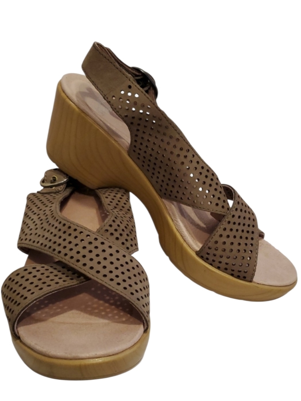 Dansko Jacinda Taupe Slingback Heel Sandals Size 8